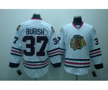 nhl chicago blackhawks #37 burish white