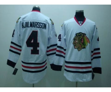 nhl chicago blackhawks #4 hjalmarsson white