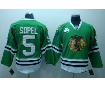 nhl chicago blackhawks #5 sopel green