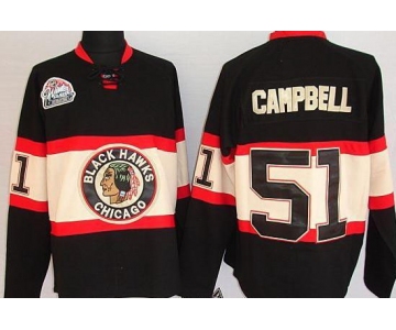 nhl chicago blackhawks #51 campbell black [winter classic]