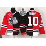 nhl jerseys chicago blackhawks #10 sharp black-red[split][the skeleton head][2015 stanley cup]