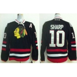 nhl jerseys chicago blackhawks #10 sharp black[2014 new stadium][patch A]