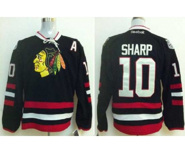 nhl jerseys chicago blackhawks #10 sharp black[2014 new stadium][patch A]