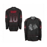 nhl jerseys chicago blackhawks #10 sharp black[number black-red]