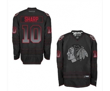 nhl jerseys chicago blackhawks #10 sharp black[number black-red]