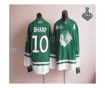 nhl jerseys chicago blackhawks #10 sharp green[2015 stanley cup][patch A]