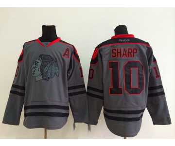 nhl jerseys chicago blackhawks #10 sharp grey[charcoal cross check]