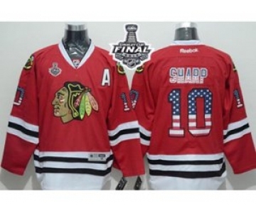 nhl jerseys chicago blackhawks #10 sharp red[national flag version][2015 stanley cup][patch A]