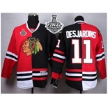 nhl jerseys chicago blackhawks #11 desjardins black-red[split][desjardins][2015 stanley cup]