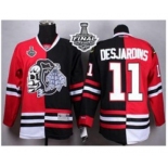 nhl jerseys chicago blackhawks #11 desjardins black-red[split][the skeleton head][desjardins][2015 stanley cup]