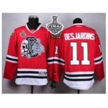 nhl jerseys chicago blackhawks #11 desjardins red[the skeleton head][desjardins][2015 stanley cup]