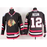 nhl jerseys chicago blackhawks #12 regin black[2014 new stadium]