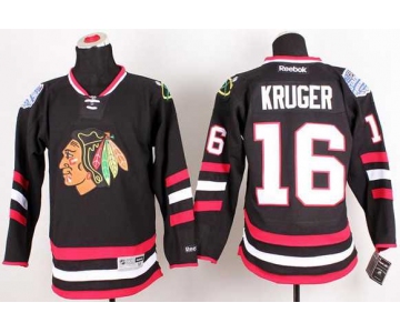 nhl jerseys chicago blackhawks #16 kruger black[2014 new stadium][kruger]