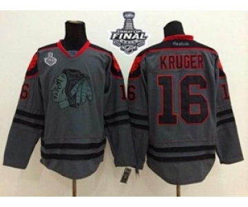 nhl jerseys chicago blackhawks #16 kruger grey[2015 stanley cup][kruger]