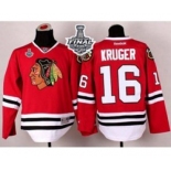 nhl jerseys chicago blackhawks #16 kruger red[2015 stanley cup][kruger]