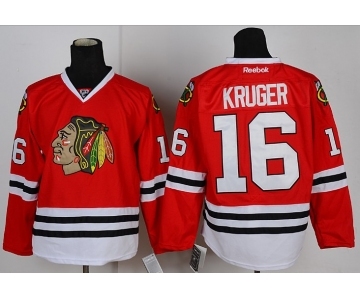 nhl jerseys chicago blackhawks #16 kruger red[kruger]