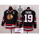 nhl jerseys chicago blackhawks #19 toews black Autographed[2015 stanley cup][patch C]