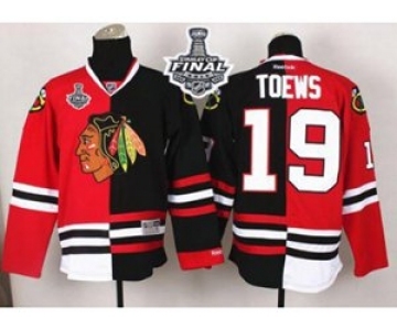 nhl jerseys chicago blackhawks #19 toews black-red[split][2015 stanley cup]