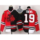 nhl jerseys chicago blackhawks #19 toews black-red[split][the skeleton head][2015 stanley cup]