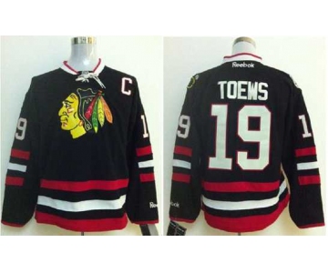 nhl jerseys chicago blackhawks #19 toews black[2014 new stadium][patch C]