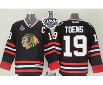 nhl jerseys chicago blackhawks #19 toews black[2015 stanley cup][patch C]