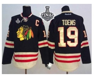 nhl jerseys chicago blackhawks #19 toews black[2015 winter classic][2015 stanley cup][patch C]