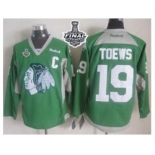 nhl jerseys chicago blackhawks #19 toews green[2015 new][2015 stanley cup][patch C]