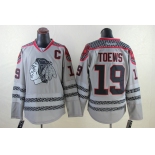 nhl jerseys chicago blackhawks #19 toews grey[patch C] [charcoal cross check]