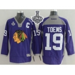 nhl jerseys chicago blackhawks #19 toews purple[2015 stanley cup]