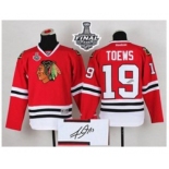 nhl jerseys chicago blackhawks #19 toews red Autographed[2015 stanley cup]