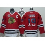 nhl jerseys chicago blackhawks #19 toews red[patch C][national flag version][2015 stanley cup]