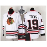 nhl jerseys chicago blackhawks #19 toews white Autographed[2015 stanley cup]