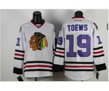 nhl jerseys chicago blackhawks #19 toews white[number purple]