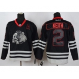 nhl jerseys chicago blackhawks #2 keith black ice[the skeleton head][patch A]