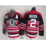 nhl jerseys chicago blackhawks #2 keith black-red[75th][patch A]