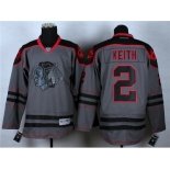 nhl jerseys chicago blackhawks #2 keith grey[charcoal cross check]