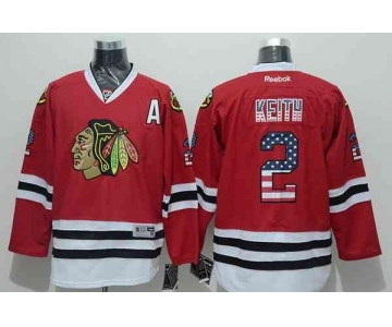 nhl jerseys chicago blackhawks #2 keith red[patch A][national flag version]