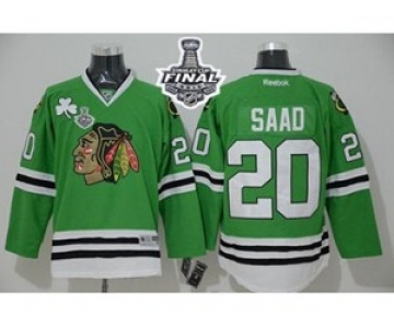 nhl jerseys chicago blackhawks #20 saad green[2015 stanley cup]