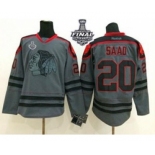 nhl jerseys chicago blackhawks #20 saad grey[2015 stanley cup]