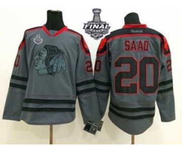 nhl jerseys chicago blackhawks #20 saad grey[2015 stanley cup]