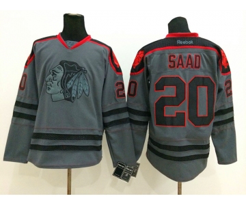 nhl jerseys chicago blackhawks #20 saad grey[charcoal cross check]