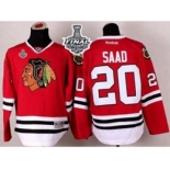 nhl jerseys chicago blackhawks #20 saad red[2015 stanley cup]