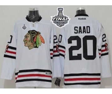 nhl jerseys chicago blackhawks #20 saad white[2015 winter classic][2015 stanley cup]