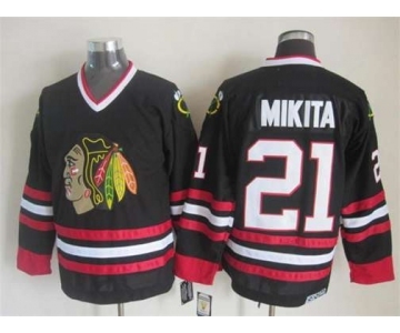 nhl jerseys chicago blackhawks #21 mikita black