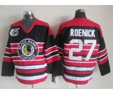 nhl jerseys chicago blackhawks #27 roenick black-red[75th]