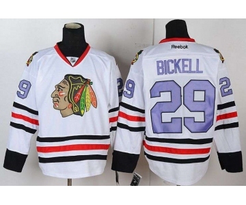 nhl jerseys chicago blackhawks #29 bickell white[number purple]