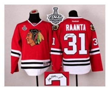 nhl jerseys chicago blackhawks #31 raanta red Autographed[2015 stanley cup][raanta]