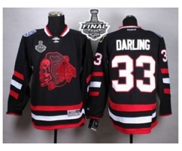 nhl jerseys chicago blackhawks #33 darling black[the skeleton head][2015 stanley cup][darling]