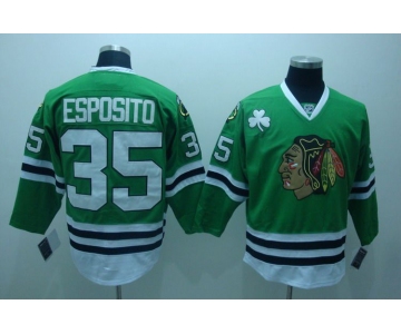 nhl jerseys chicago blackhawks #35 esposito green