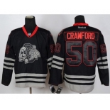 nhl jerseys chicago blackhawks #50 crawford black ice[the skeleton head]